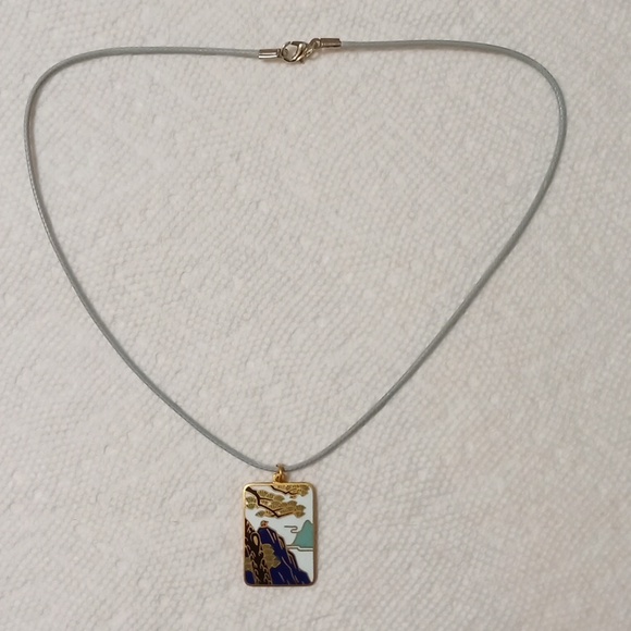 *3/$20* New Cloisonne Pendant choker corded necklace vintage - Picture 2 of 8